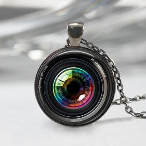 Eye In A Camera Lens Necklace Photographer Jewelry..