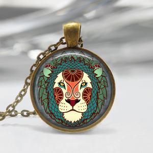 Leo Zodiac Glass Pendant - Leo Zodiac Jewelry -..