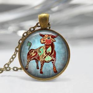 Taurus Zodiac Glass Pendant -taurus Zodiac Jewelry..