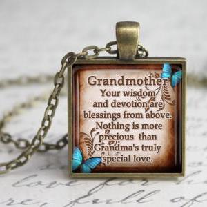 Grandmother Glass Pendant, Grandma Inspirational..