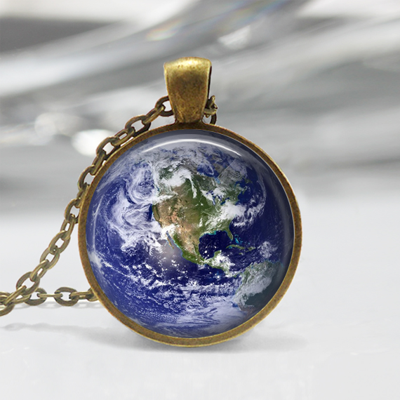 Earth Necklace Solar System Pendant