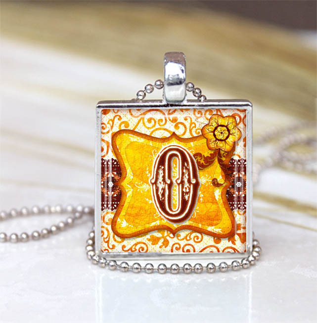 Personalized Initial Necklace ,a-z Initial Monogram Pendant