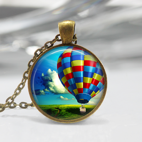 Air Balloon Pendant,glass Art Pendant, Air Balloon Necklace 02