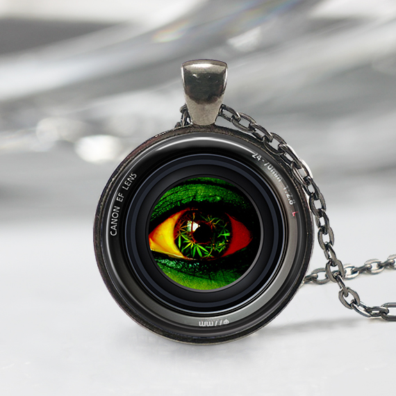 Eye In A Camera Lens Necklace Photographer Jewelry Camera Art Pendant 03